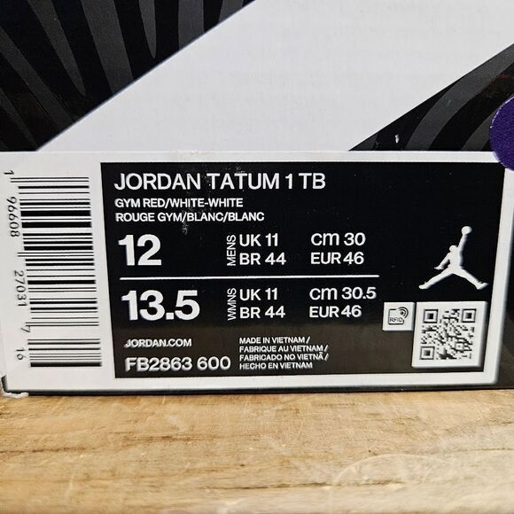 Jordan Tatum 1 TB Red White Mens Basketball Shoe FB2863-600 jayson - Picture 12 of 13